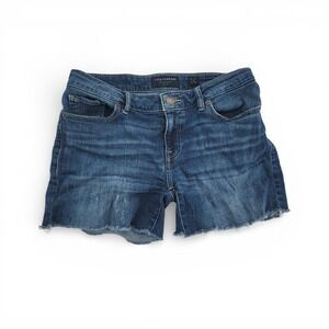 Lucky Brand Bermuda Shorts Women's 2/26 Raw Hem Stretch‎ Denim Cutoff EUC